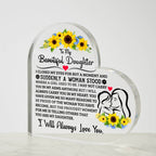 TO MY DAUGHTER PROUD ACRYLIC HEART PLAQUE