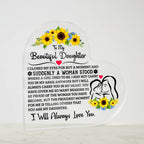 TO MY DAUGHTER PROUD ACRYLIC HEART PLAQUE