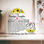 TO MY DAUGHTER PROUD ACRYLIC HEART PLAQUE