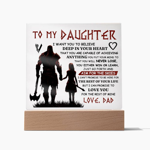 TO MY DAUGHTER VIKING SQUARE ACRYLIC PLAQUE
