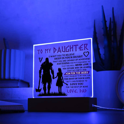 TO MY DAUGHTER VIKING SQUARE ACRYLIC PLAQUE