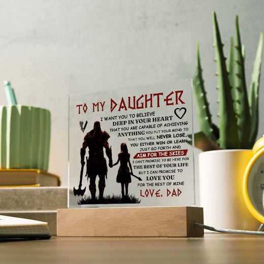 TO MY DAUGHTER VIKING SQUARE ACRYLIC PLAQUE
