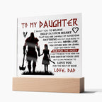 TO MY DAUGHTER VIKING SQUARE ACRYLIC PLAQUE