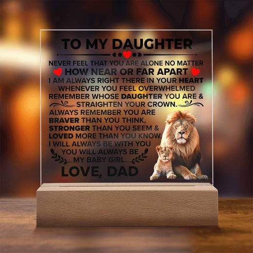 TO MY DAUGHTER BRAVER SQUARE ACRYLIC