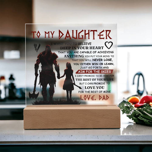 TO MY DAUGHTER VIKING SQUARE ACRYLIC PLAQUE