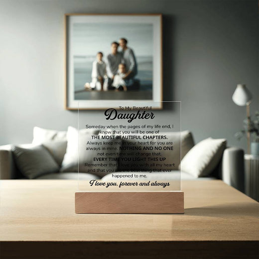 TO MY DAUGHTER CHAPTERS SQUARE PLAQUE