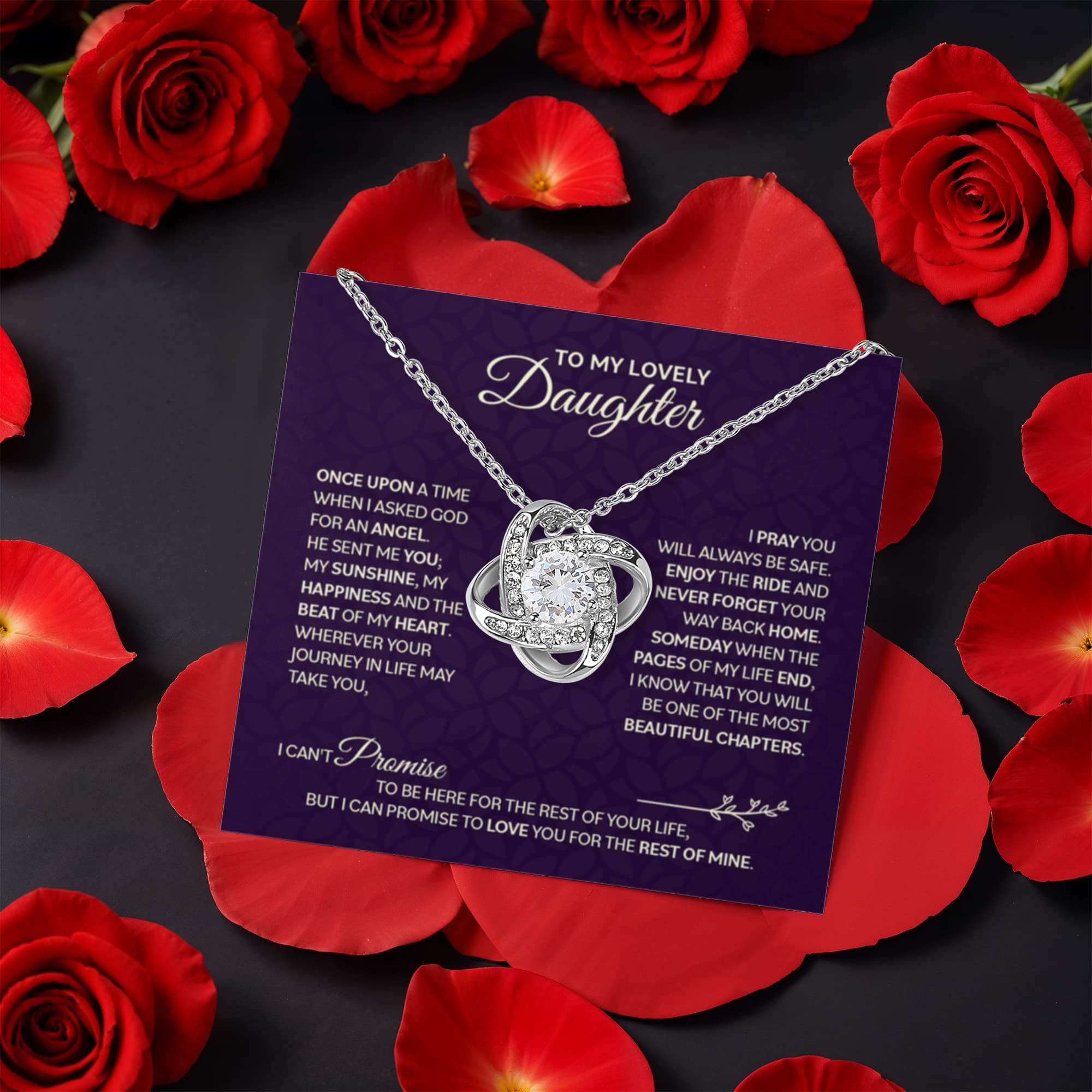 Chapters Cross - Daughter Birthday Necklace with Rose Box
