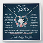 TO MY SISTER SQUEEZED LOVE KNOT NECKLACE GIFT SET